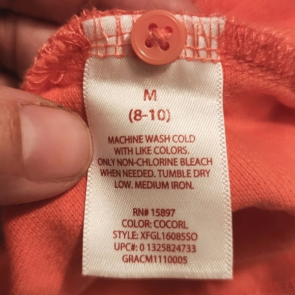 Faded Glory Coral Polo Tee Women’s Medium (8-10) Everyday Summer Spring Preppy - Picture 5 of 5
